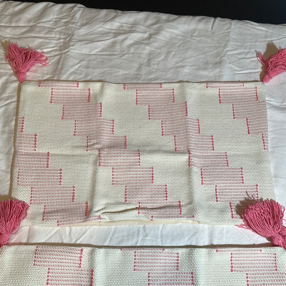 Pink and Cream Accent Pillow